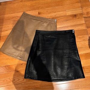 Lot of two Zara pleather mini skirts sz XS